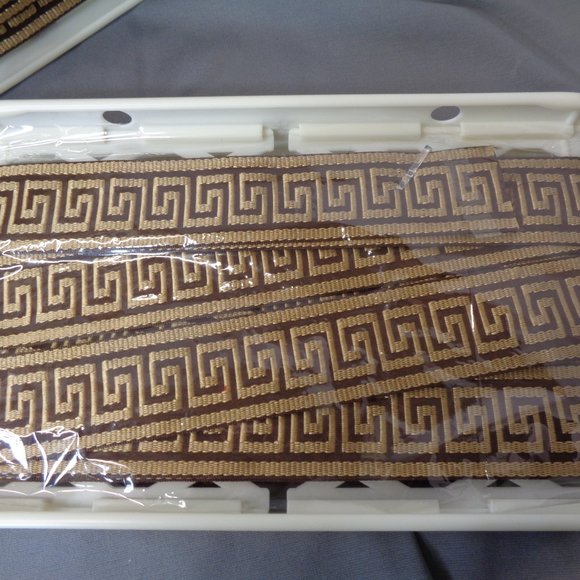 1-3/4" Greek Key Jacquard Woven Ribbon Trim 20+ yds - Picture 5 of 10